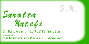 sarolta matefi business card